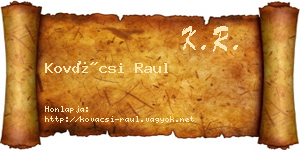 Kovácsi Raul névjegykártya