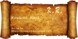 Kovácsi Raul névjegykártya